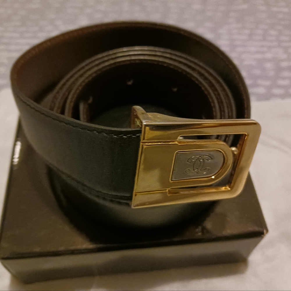 Two Tone Chanel Leather Belt
